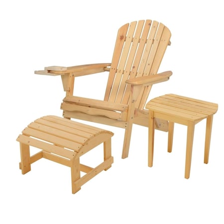 W Unlimited 35 x 32 x 28 in. Foldable Chair with Cup Holder & Ottoman, Natural SW2136NC-CHOTET